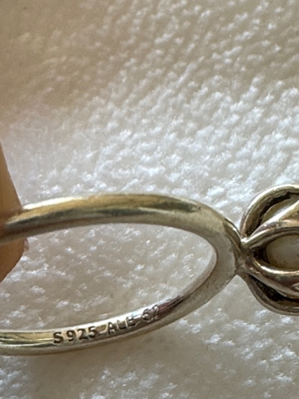 Pandora Sterling Silver Pearl Ring with Decorative Prongs size 6 - Picture 6 of 14